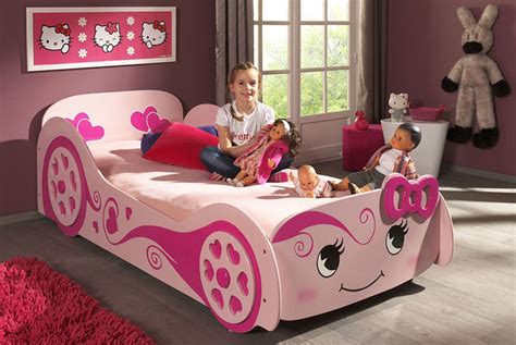 Girls Pink Car Princess Bed from £169