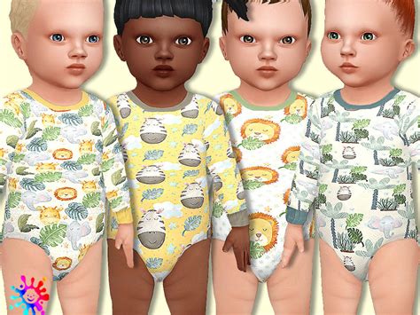 Pelineldis' Infant Jungle Baby Onesie in 2024 | Sims baby, Sims 4, Baby ...