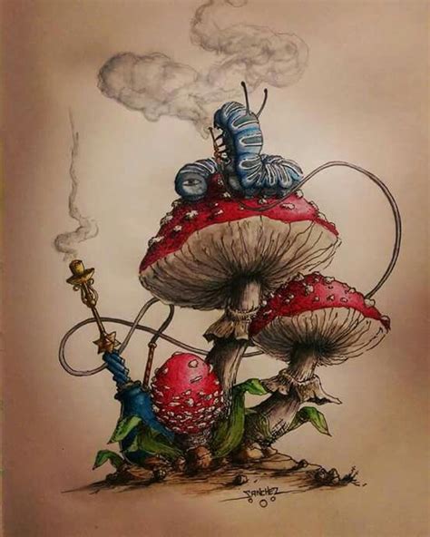 Alice in wonderland - mushroom | Alice in wonderland drawings ...