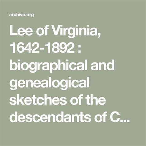 Lee of Virginia, 1642-1892 : biographical and genealogical sketches of ...