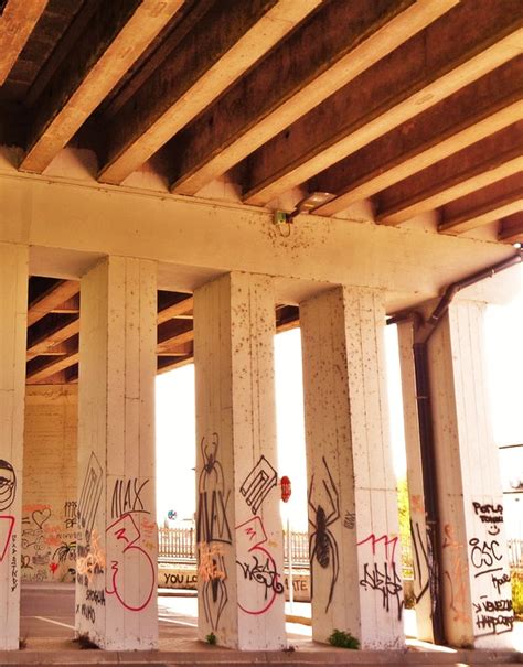 Graffiti Columns Under Bridge - Free photo on Pixabay