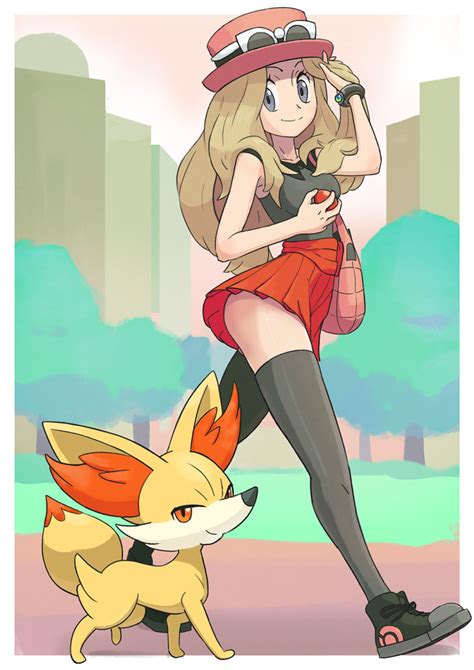 Pokemon trainer Serena with Fennekin. by Gameguran on DeviantArt