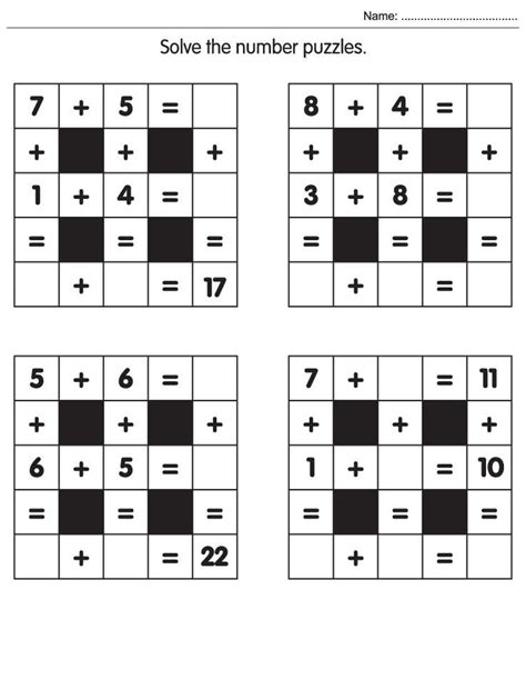 Solve the number puzzles | Kids math worksheets, Maths puzzles, Math ...