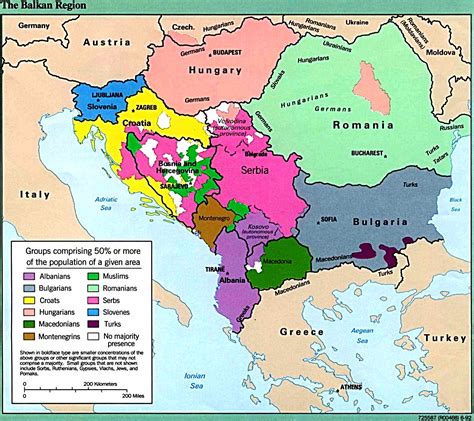 Mapa étnico de los Balcanes 1992 - Tamaño completo