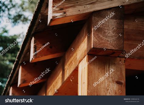 Closeup Shot Wooden Roof Sheathing Roof Stock Photo 1908044218 ...