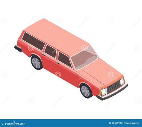 Car Isometric Illustration stock vector. Illustration of saloon - 254619831