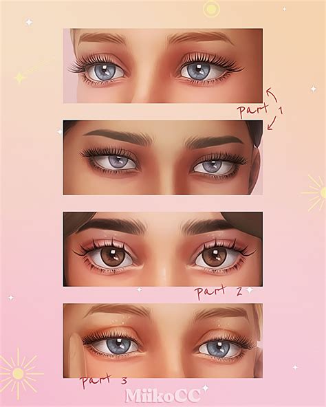 3D eyelashes ☆*:｡Skin details | Miiko on Patreon | The sims 4 skin ...