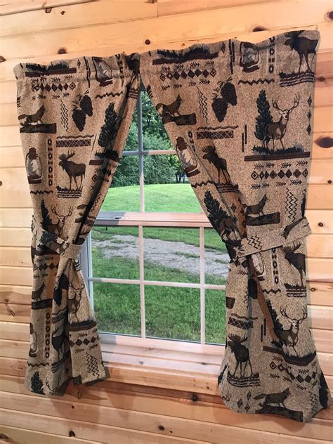 Rustic Cabin Curtains - Etsy