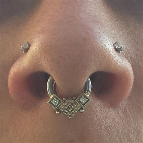 W I L D B I N D I | Sterling silver nose rings, Septum jewelry, Double ...