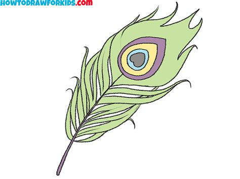 How to Draw a Peacock Feather - Easy Drawing Tutorial For Kids