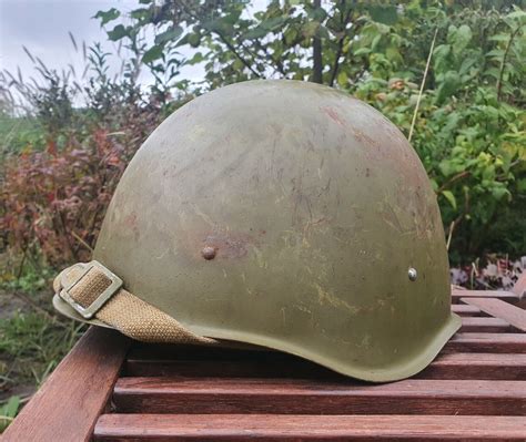 Original Steel Helmet SSH 40 WWII Russian Ukraine Military Soviet Army ...