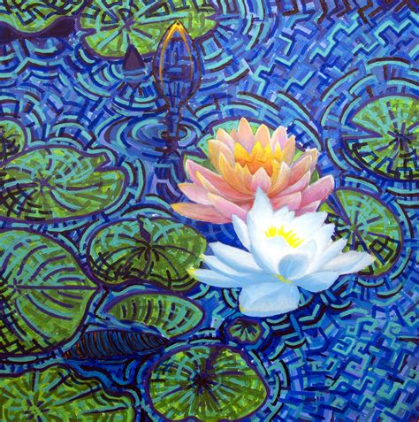 Water Lilies Painting, Lily Painting, Art Painting Oil, Watercolor ...