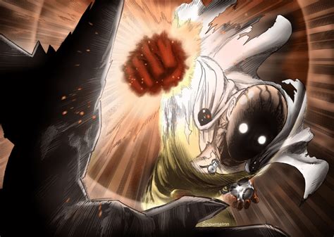 Saitama vs Garou! Serious Punch! cleaned and colored. : OnePunchMan