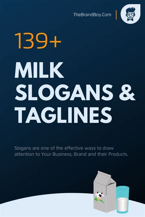 450+ Best Milk Slogans And Taglines (Generator + Guide) | Milk ...