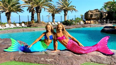 MERMAIDS in the POOL for a DAY! - YouTube