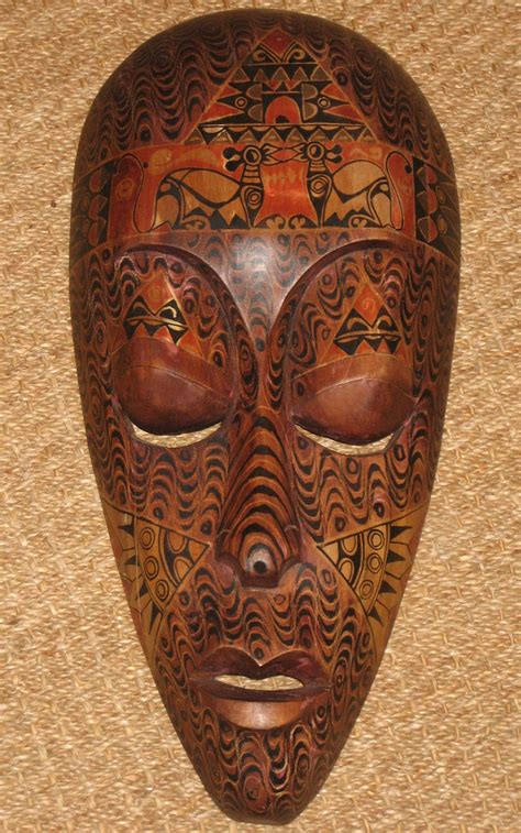 African Mask Carved Kenya Wood by littlemuddyred on Etsy