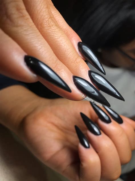 Black stiletto nails @nutella_nails_ | Black stiletto nails, Stiletto ...