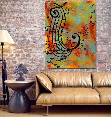 Music Notes Painting Abstract Music Art Print Musical Notes - Etsy