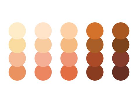 Skin Tones Color Palette Swatches, Procreate Skin Tone, Chart, Colours ...