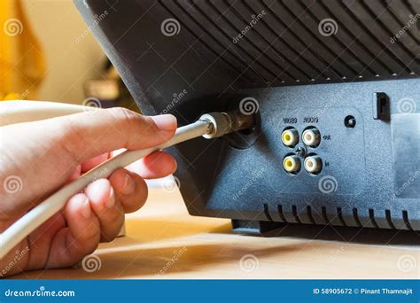 Plug TV cable. stock photo. Image of jack, signal, connection - 58905672