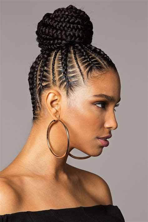 Bun Cornrow Hairstyles