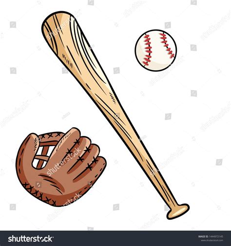 Baseball ball, cap and bat hand drawn doodles #Ad , #AFFILIATE, #cap# ...