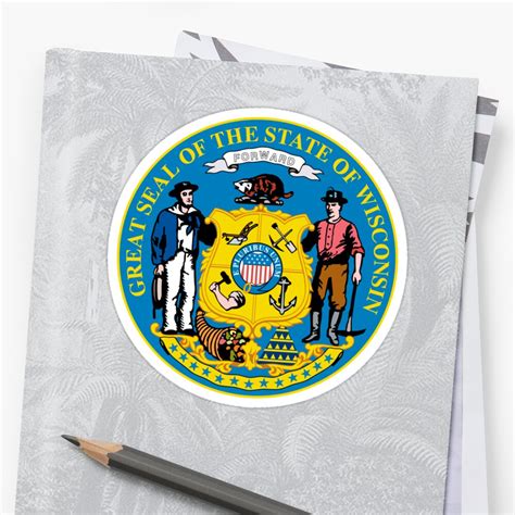 "Wisconsin | State Seal | SteezeFactory.com" Stickers by ...