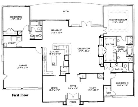 One Story Home Plan | plougonver.com