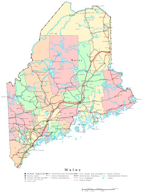 Maine Printable Map