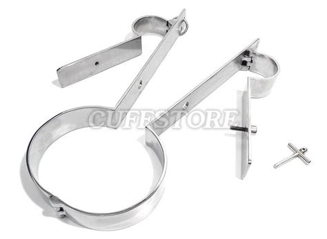 Stainless Steel Rigid Shrew's Fiddle Replica Handcuff Neck Restraint K ...