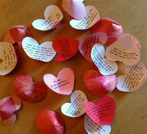 Dimensional Paper Hearts with Romantic Movie Quotes – Tamara Central