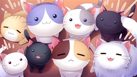 Mèo anime cute, hình nền Kawaii dễ thương - Top Những Hình Ảnh Đẹp