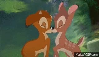 Bambi and Faline kiss on Make a GIF