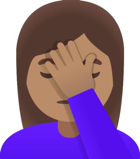 "woman facepalming: medium skin tone" Emoji - Download for free – Iconduck