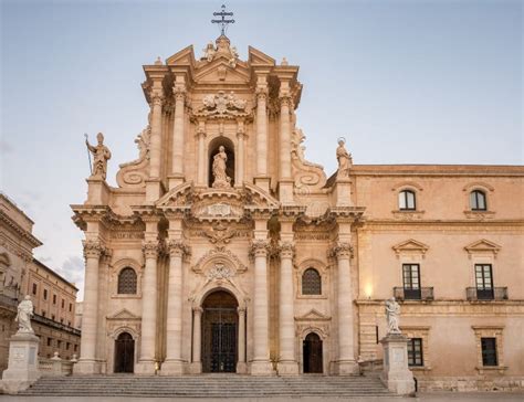 The Duomo Cathedral of Ortigia in Syracuse, Sicily, Italy Stock Image ...