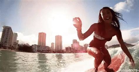 Surfer Girl GIF - Hawaii Surf Surfsup - Discover & Share GIFs