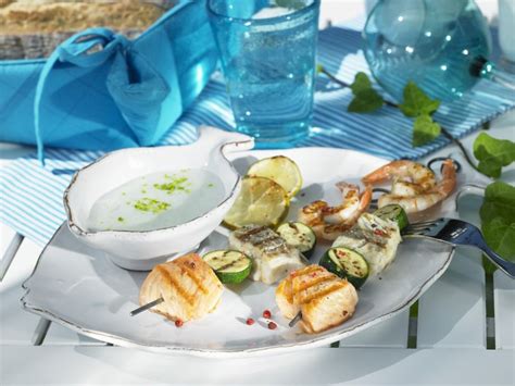 Grilled Seafood Skewers Recipe | EatSmarter