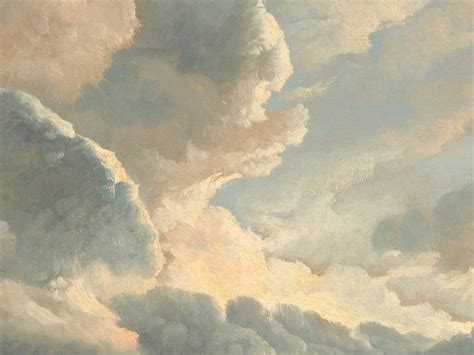 Clouds Oil Painting Cloudy Sky Antique Painting Dreamy Wall Art Vintage ...