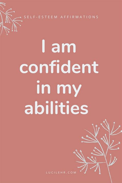 20 POSITIVE AFFIRMATIONS for CONFIDENCE and SELF-ESTEEM | Lucilehr.com