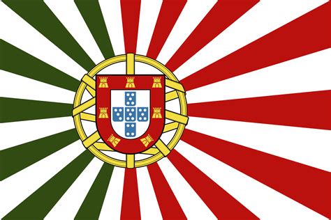 Portugal flag in the style of Imperial Japan : vexillology