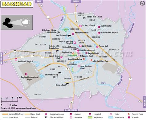 Baghdad City Map Map Store, Khadra, Physical Map, Lectures Hall, County ...