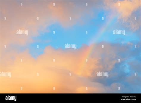 Rainbow in Sunset Sky, Hawaii, USA Stock Photo - Alamy