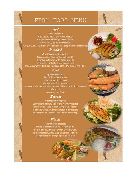 Printable Menus For Restaurants