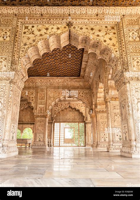 DELHI, INDIA - NOVEMBER 2, 2018: The restored Diwan-i-Khas at the Red ...