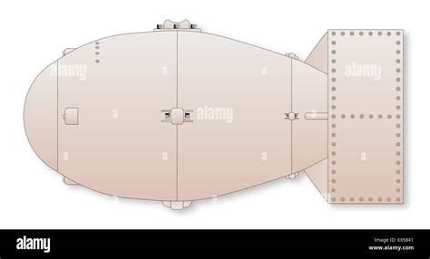 Drawing of the atomic bomb code named Fat Man Stock Photo - Alamy