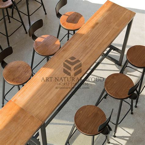 Meja Bar Minimalis Modern Kayu Solid - artnaturalwood.com