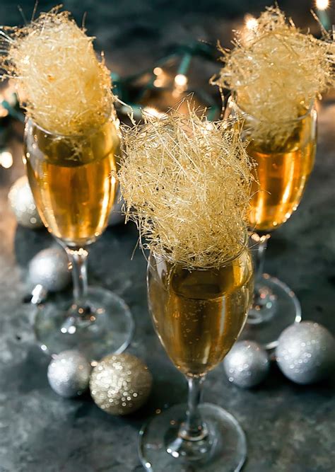 Champagne Cocktails with Spun Sugar - Kirbie's Cravings