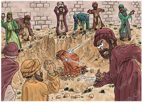 1 Kings 21 - Naboth’s Vineyard - Scene 05 - Naboth stoned | Flickr