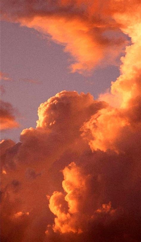 Orange Aesthetic Sky with Clouds