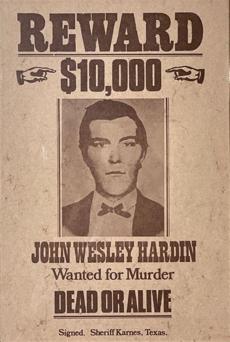 Wild West Outlaw wanted framed poster John Wesley Hardin | Etsy